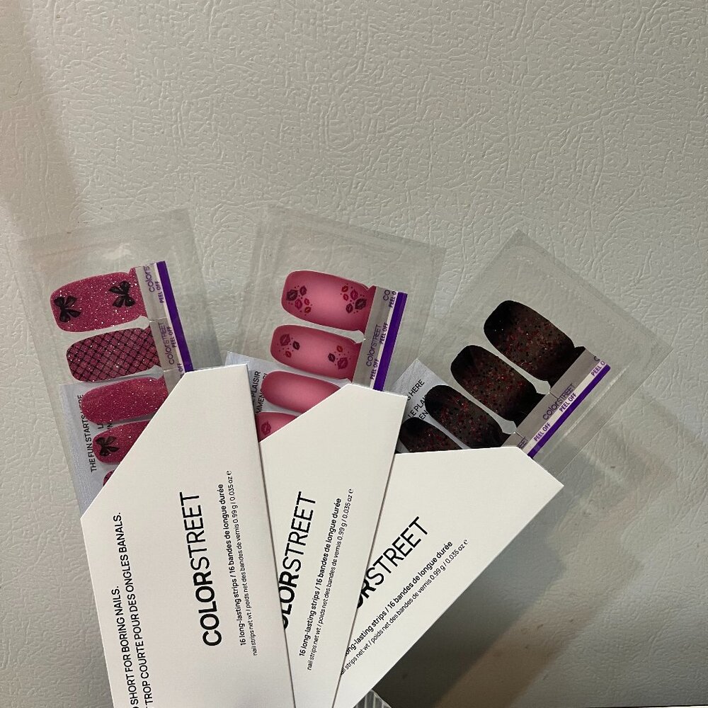 ColorStreet Nail Strips - 3 Sparkly, glittery Manicures.  100% real nail polish